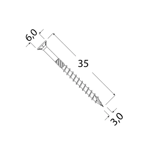 wkręt ciesielski stożkowy 3x35