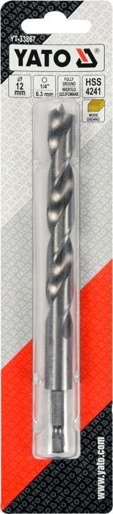 Wiertło do drewna spiralne 12 mm HEX Yato YT-33867