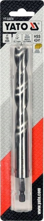 Wiertło do drewna spiralne 16 mm HEX Yato YT-33870
