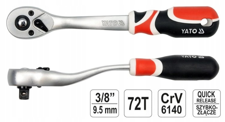 Grzechotka wygięta 3/8'' YATO YT-0731