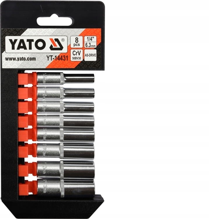 Yato zestaw nasadek długich 1/4" 8-elementowy YT-14431