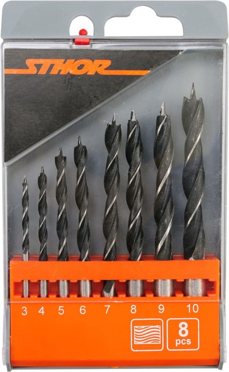 Wiertła do drewna Sthor 22381 3 -10 mm 8 sztuk