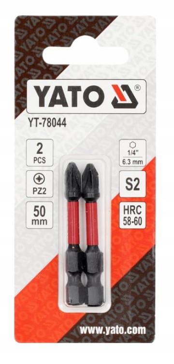 YATO YT-78044 ZESTAW BITÓW UDAROWYCH 2szt. PZ2 1/4" (50mm)