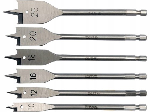 Zestaw wierteł łopatkowych 10 - 25 mm 6 sztuk Yato YT-3258